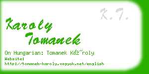karoly tomanek business card
